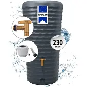 Graf 4rain Jolie 2in1 regenton complete-set 230 L graphite grey incl. kunststof uitloopkraan en regenpijp aansluiting