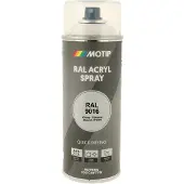 Motip industrial acryllak hoogglans RAL 9016 verkeerswit - 400 ml.