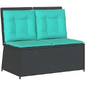 vidaXL Tuinbank, zwart, polyrotan