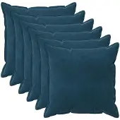 vidaXL Kussensloop 6 st HOUTEN Blauw 65 x 65 cm Fluweel
