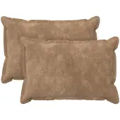 vidaXL Kussensloop 2 st HOUTEN Taupe 30 x 50 cm Microfiber Fleece