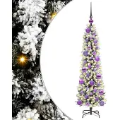 vidaXL - Kunstkerstboom - Wit - 120 - cm - PVC - en - Metaal - en - Plastic