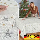 ANRO Tafelkleed Kerststerren Meerkleurig 280x140cm Met sierband Afwasbaar Waterafstotend