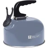 Valiant fluitketel voor camping, 1 liter, aluminium, blauw