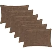 vidaXL Kussensloop 6 st HOUTEN Lichtbruin 30 x 50 cm Nep Konijnenbont