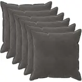 vidaXL Kussensloop 6 st HOUTEN Donkergrijs 65 x 65 cm Fluweel