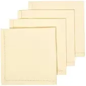 Homescapes katoenen servetten, set van 4, crème