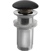 Hak Sapho wastafelafvoer, 5/4 inch, klik-klak, keramische stop, geschikt voor wastafels van 10-50 mm, mat zwart