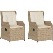 vidaXL Tuinbank, 2 stuks, beige, polyrotan