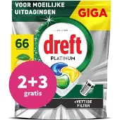 Dreft Vaatwastabletten Platinum All In One - 66 stuks