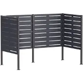 vidaXL Vuilnisbak Scherm 167 x 85 x 113 cm Staal Antraciet