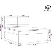 vidaXL Boxspringbed met matras Lichtgrijs 140 x 190 cm Stof