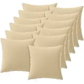 vidaXL Kussensloop 12 st HEERLEN Beige 45 x 45 cm Polyester