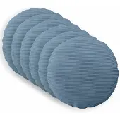 vidaXL Kussensloop 6 st HEERLEN Blauw Diam. 40 cm corduroy