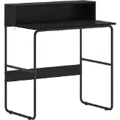 vidaXL - Bureau - met - opslag - Zwart - eiken - 80 - x - 50 - x - 91 - cm