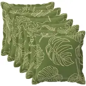 vidaXL Kussensloop 6 st HOUTEN Blad Design 35 x 35 cm Polyester