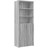 vidaXL Opbergkast 70x42,5x225 cm bewerkt hout grijs sonoma eikenkleur