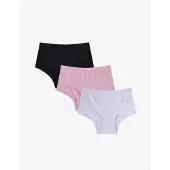 Pentik Onderbroek 'Mädchen Basic 3er-Pack Hipster Slip' rosa / zwart / wit