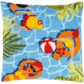 Vervaco Tapiz Bordado Kussen "Piscina 1", Conde patroon, 40x40 cm