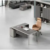 AEA Kompakter grauer Eckschreibtisch 100x50x50 cm mit modernem Design.