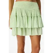 Pentik Dames Viscose Minirok Met Rimpelrand