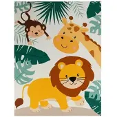 TT Home Kinderkamertapijt, jongenskamertapijt, meisjeskamertapijt, antislip dierentuindieren 240 x 340 cm Rechthoek 240 x 340 cm Rechthoek beige