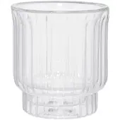 Chiato Dubbelwandig latte glas met groeven , 300 ml – Transparant