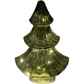 Anna's Collection LED Kerstboompje glas groen H24cm groen Glas Kerstverlichting