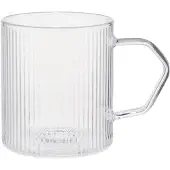 Chiato Gegroefd latte glas met oor , 320 ml – Transparant