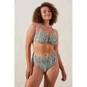 Pentik Gestreepte Ondersteunende Bandeau Bikini Top