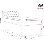 vidaXL Boxspringbed met matras en LED-verlichting, zwart, 90 x 200 cm, fluweel