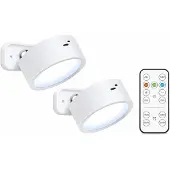 INF 2-pack LED wandlamp met verschillende lichtkleuren en afstandsbediening Wit