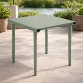 AEA Stijlvolle groene tuintafel. Elegante, vierkante plastic tafel