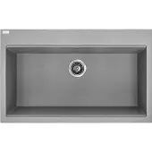 Laveo BADLAND Spoelbak, granietspoelbak, enkele spoelbak, TAU 50x80, grijs | Inclusief sifon!