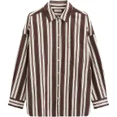 Marc O'Polo Blouse bruin gemêleerd / rosa / wijnrood / offwhite