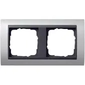 Gira 021206, frame, aluminium, 2-voudig. Giersiepen, artikelnummer 4010337212065