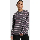 Alix The Label Dames Tops & T-shirts Ladies Knitted Stripe Longsleeve T-shirt - Donkergrijs - Maat L