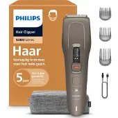 Philips Hair Clipper 5000 Series Tondeuse – Voor Snel en Gelijkmatig Knippen - 16 Lengte-instellingen -Zelfslijpende Mesjes -Trim & Flow Kam - Tot 90 Min. Draadloos Gebruik - Opbergetui – HC5735/15