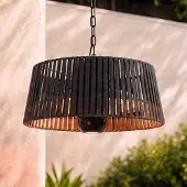 LUCANDE hangende terrasverwarmer Pyravo, zwart, aluminium, Ø 60 cm Pyravo, zwart, Aluminium, Modern