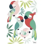 Lilipinso S1225, Vinyl, Meerkleurig, Dierenpatroon, Papegaai, Mat, Muur