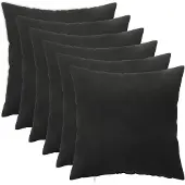 vidaXL Kussensloop 6 st HEERLEN Zwart 35 x 35 cm fluweel