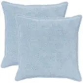 vidaXL Kussensloop 2 st HOUTEN Lichtblauw 60 x 60 cm Nep Konijnenbont