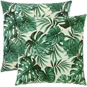 vidaXL Kussensloop 2 st HEERLEN Bladpatroon 60 x 60 cm Polyester