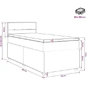 vidaXL Boxspringbed met matras, donkergrijs, 90 x 190 cm, gestoffeerd