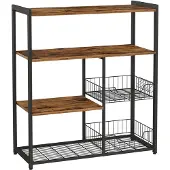 Vasagle Keukenrek, vrijstaand rek met 2 metalen manden, 35 x 80 x 95 cm