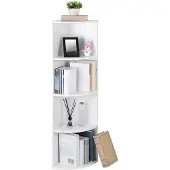 Songmics Hoekplank met 4 planken wit