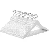 Songmics Set van 30 massief houten hangers, Wit