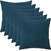 vidaXL Kussensloop 6 st HEERLEN Blauw 35 x 35 cm fluweel