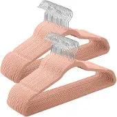 Songmics Set van 30 kleerhangers met antislipoppervlak, Roze