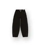 Vingino Camilla Stud barrel jeans met studs - black denim Zwart Effen - maat 146